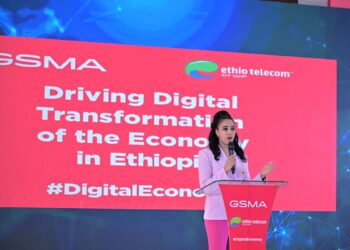 Firehiwot Tamiru, CEO of Ethiotelecom at the release of the GSMA report